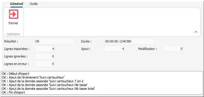 Rapport importation cartoucheur